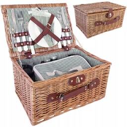 WIKLINOWY KOSZ PIKNIKOWY DLA 2 OSÓB termiczny