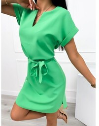Zielona Sukienka z Paskiem