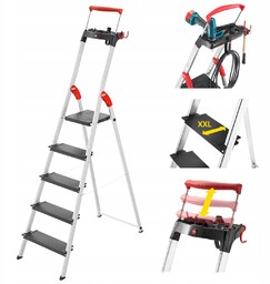 Drabina aluminiowa 5 stopniowa Hailo L100 TopLine (wys.
