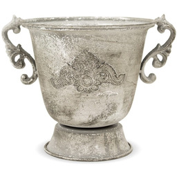 Donica osłonka doniczka wazon metalowy szary 18,5x23x18,5 100821