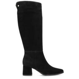 Zamszowe kozaki na obcasie - KOTYL 4733 CZARNE