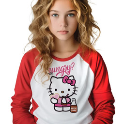 Piżama Czerwona Długi Rękaw Spodnie HUNGRY? *IMIĘ* Hello