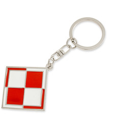 BRELOK Z SZACHOWNICĄ LOTNICZĄ styl wojskowy kolor biały