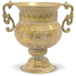 Donica osłonka doniczka wazon metalowy złoty 21,5x21,5x16 109152