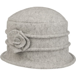 Kapelusz z Sukna Welnianego Beata by Seeberger, jasnoszary,