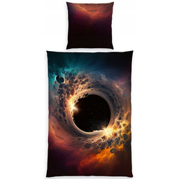 Komplet Pościeli 135x200 Mikrofibra Kosmos Czarna Dziura Posciel