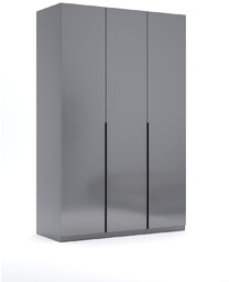 Szafa 3-drzwiowa szara 134 cm Teo (TO-23-AG), drążek,