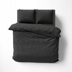 Pościel Detexpol Pure Czarny, kołdra 220cmx200cm 2x poduszka