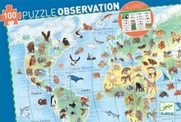 Djeco, puzzle, Zwierzęta Świata, 100 el.