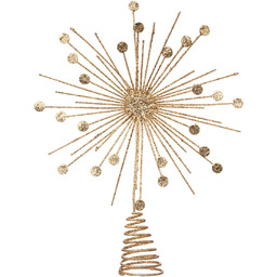Atmosphera Złota gwiazda na czubek choinki, 30 cm