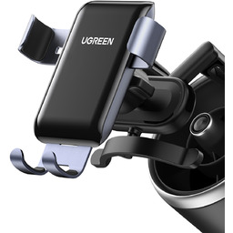 Uchwyt Samochodowy grawitacyjny na telefon okrągła kratka szary