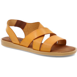 Pomarańczowe Sandały Hee Modne Obuwie Damskie