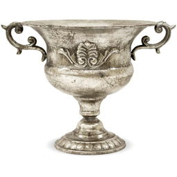 Donica osłonka doniczka wazon metalowy srebrny 26,5x37x29 100835