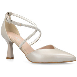 Szpilki ślubne z błyszczącymi paseczkami - KOTYL 3713