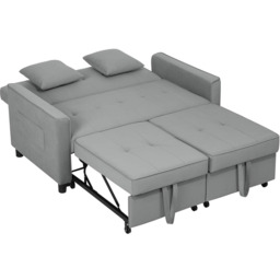 Sofa rozkładana, 4 funkcje, szara, 140,5 89 90,5