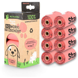 STARCH BAG Kompostowalne BIOworki na odchody 8 rolek
