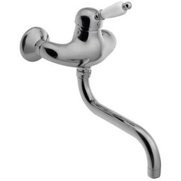 Bateria umywalkowa KIRKÉ, naścienna, uchwyt biały