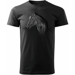 Koszulka z koniem koń męska czarna-XL