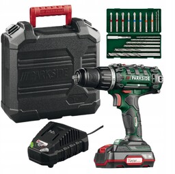 Wiertarko-wkrętarka Parkside Pabs 20-Li 20V Aku +Ładowarka +Walizka