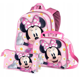Myszka Minnie Plecak Dziecięcy Torebka Piórnik Potrójny Premium