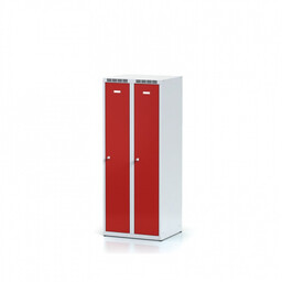 Metalowa szafka ubraniowa obniżona, 2-drzwiowa, 1500 x 600