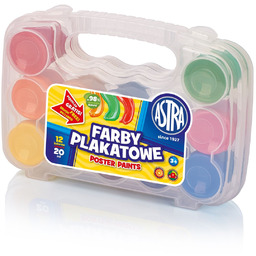 Farby plakatowe Astra 12 kolorów 20 ml -