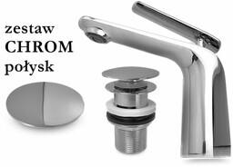 zestaw VERDO bateria umywalkowa + korek CHROM
