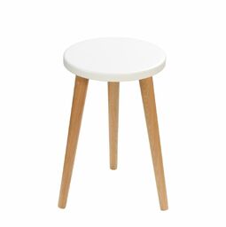 Taboret okrągły ze sklejki Crystal White, Wykończenie nogi