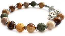 Bransoletka różaniec na rękę - mix kamieni 8895