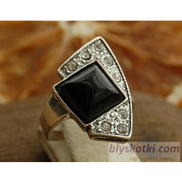 ENKLAWA - srebrny pierścionek z onyksem