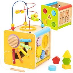 Viga Toys Viga Drewniana Kostka Edukacyjna 5w1