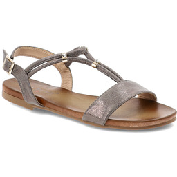 S.Barski Szare Sandały Modne Obuwie Damskie