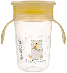 AKUKU Kubek-niekapek 360 żółty 9m+, 240ml