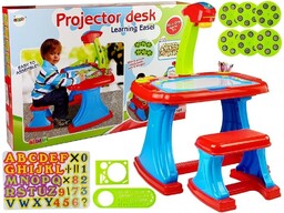 Stolik Edukacyjny z Projektorem Krzesełko Kredki Magnesy Literki