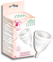 Biały kubeczek menstruacyjny S z woreczkiem