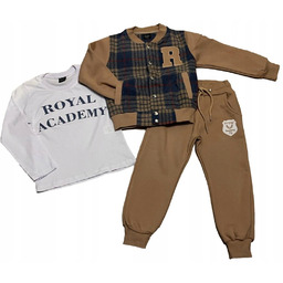 Dres bomberka w kratę bluzka spodnie lekko ocieplane