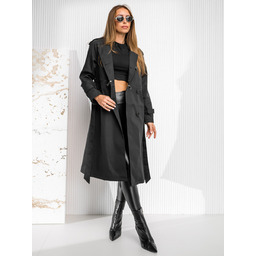 Czarna 2W1 kurtka długi płaszcz damski prochowiec