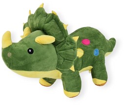 Poduszka Dinozaur Pluszowy Stojący Triceratops Zielony