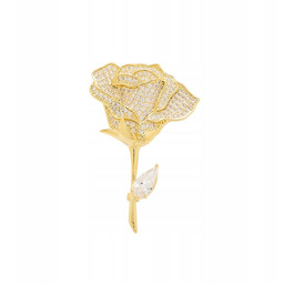 efektowna BROSZKA ozdoba do ubrań złota RÓŻA zdobiona
