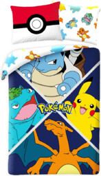 Pościel Pokémon - Charizard, Venusaur, Blastoise & Pikachu