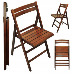 Krzesło Składane Drewniane Lakierowane Bukowe Rozkładane Domowe Ogrodowe