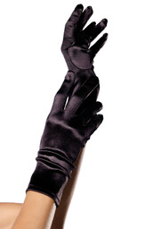 Leg Avenue Wrist Length Satin Gloves 2B Black