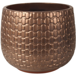 Donica szkliwiona 40 cm R899-BRS/02 złota