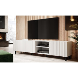 Szafka RTV biała mat 200 cm Malia