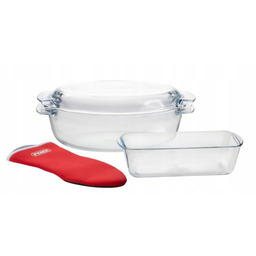 Naczynie żaroodporne Pyrex 5,8L keksówka rękawica w zestawie