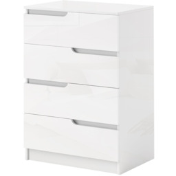 Komoda, 4 szuflady, biała, 60 85 40 cm
