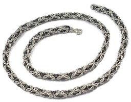 Srebrny Łańcuszek Męski Splot Królewski Okrągły 5,10 mm