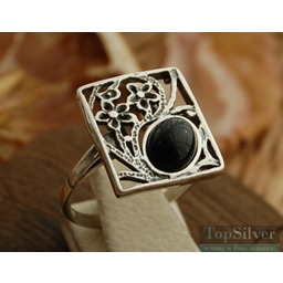 KARMEN - srebrny pierścionek z onyksem