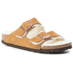 Kapcie Birkenstock Arizona Fur 1001135 Brązowy