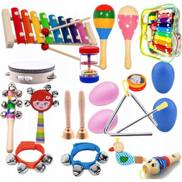 Drewniane Instrumenty Dla Dzieci Cymbałki + Torba Duży